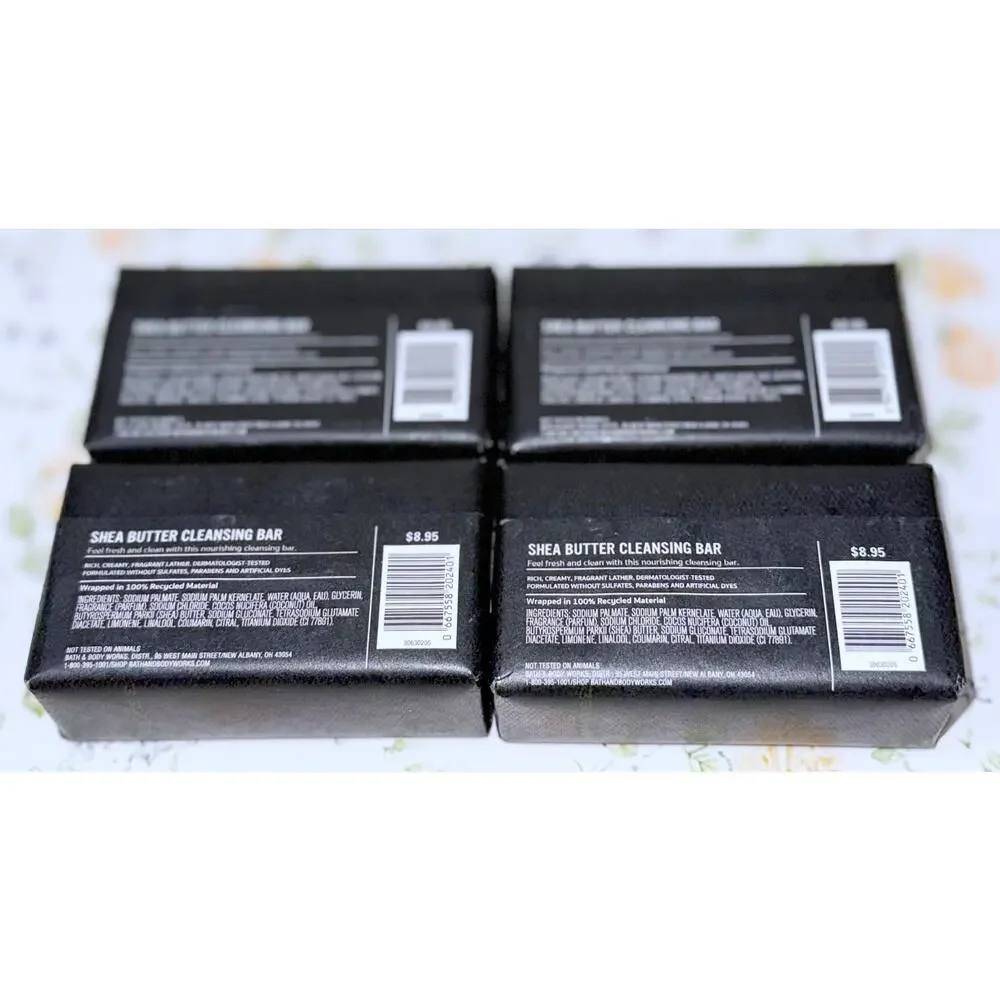 Bath & Body Works 5 oz Men's Noir Shea Butter Cleansing Bar Soap x4